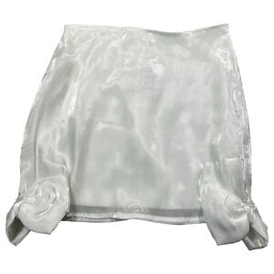 12th Tribe Molly White Micro Mini Bow Skirt Bride Bachelorette Size Small